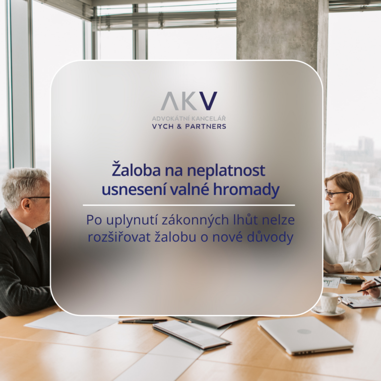 žaloba na neplatnost usnesení valné hromady